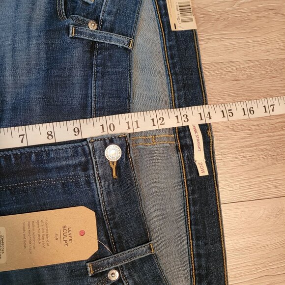 Levi's Jeans Womens 20 WS Sculpt Classic Straight Leg Mid Rise NWT Western Blue - Picture 9 of 11